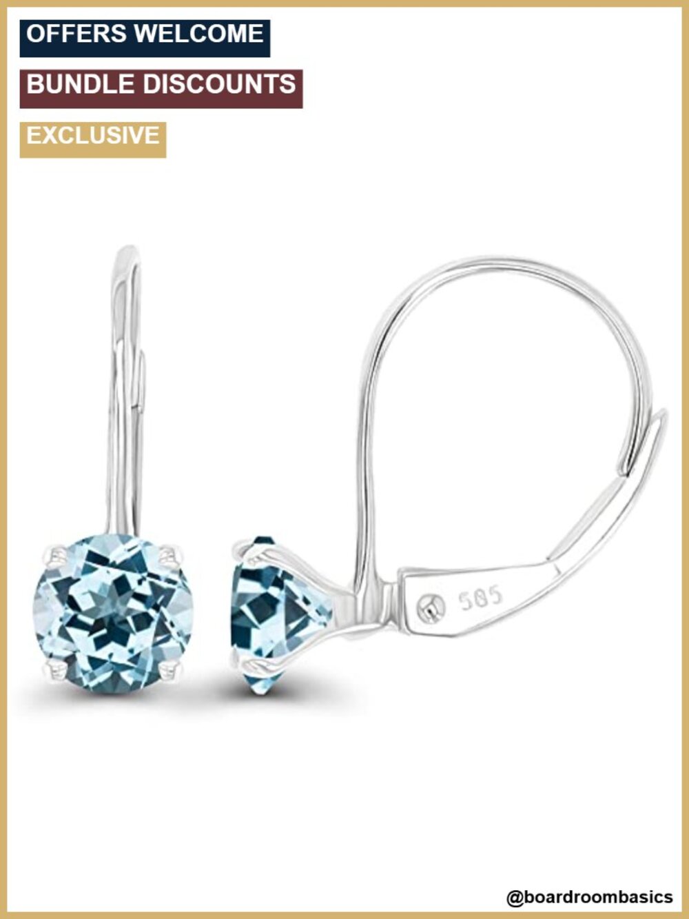 Sterling Silver 5mm Round Birthstone Leverback Earrings Hypoallergenic